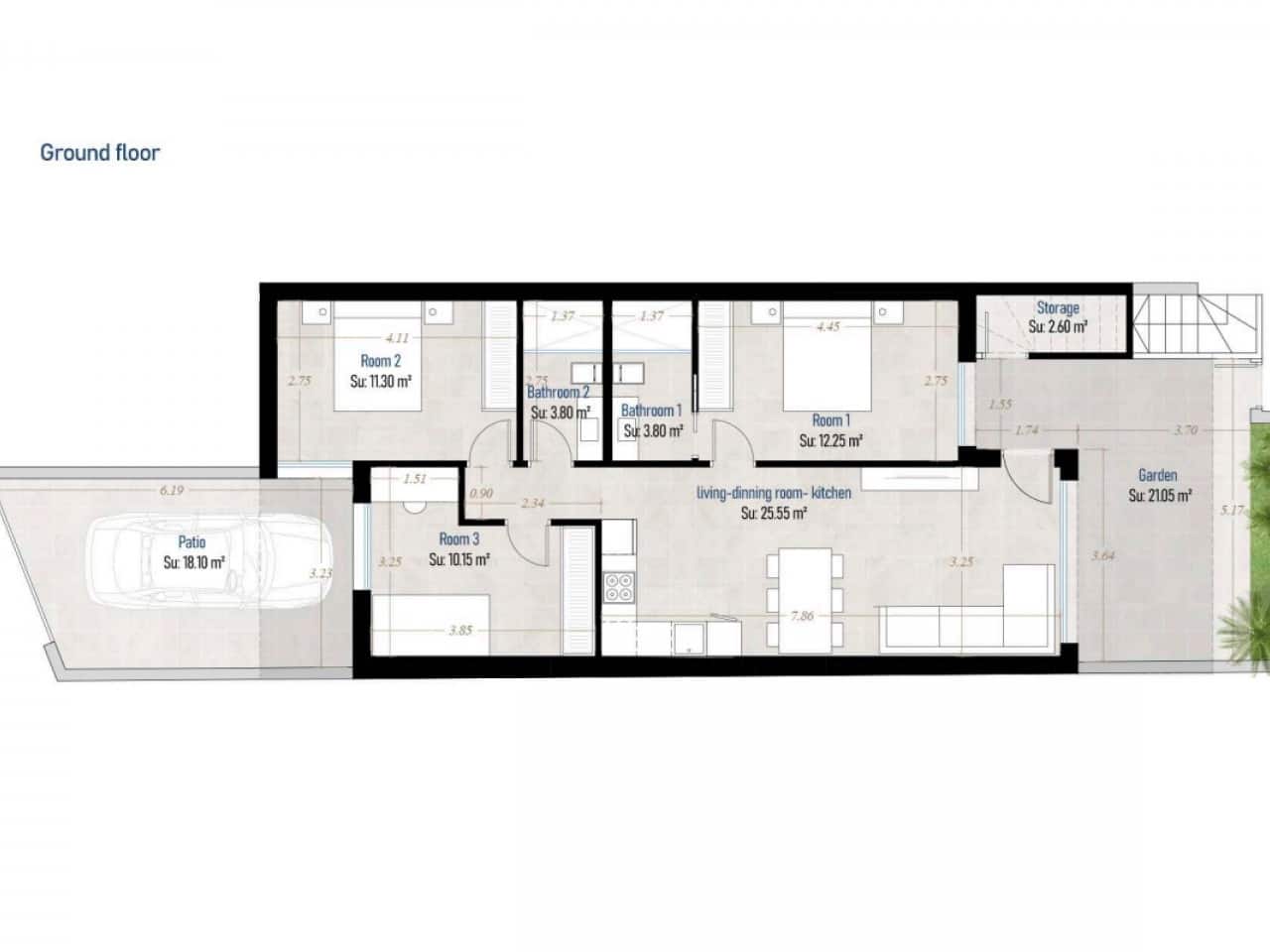 3 sovrum Radhus till salu i Pilar de la Horadada med pool garage - 346 500 € (Ref: 10004296)