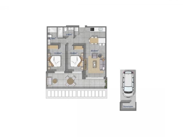 Apartamento de 2 habitaciones en Los Narejos, Los Alcázares en venta con piscina garaje - 359.000 € (Ref: 10011660)