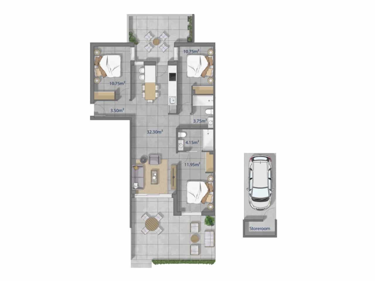 3 soverom Leilighet til salgs i Los Narejos med svømmebasseng garasje - € 379 000 (Ref: 10011662)