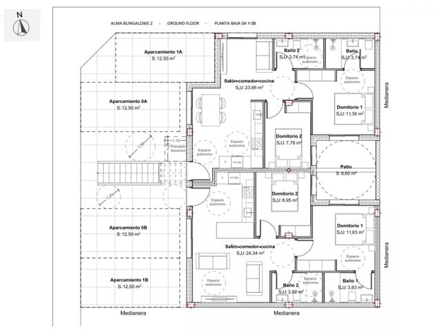 2 makuuhuone Rivitalo myytävänä paikassa San Pedro del Pinatar mukana uima-altaan 
autotalli - 279 950 € (Ref: 10086117)