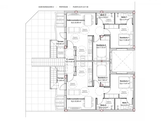 2 makuuhuone Rivitalo myytävänä paikassa San Pedro del Pinatar mukana uima-altaan 
autotalli - 299 950 € (Ref: 10086118)