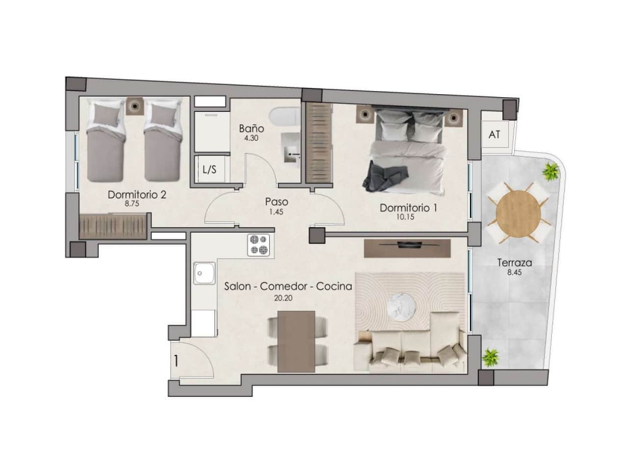 1 sypialnia Penthouse na sprzedaż w Santa Pola z basenem garażem - 285 000 € (Ref: 10144723)
