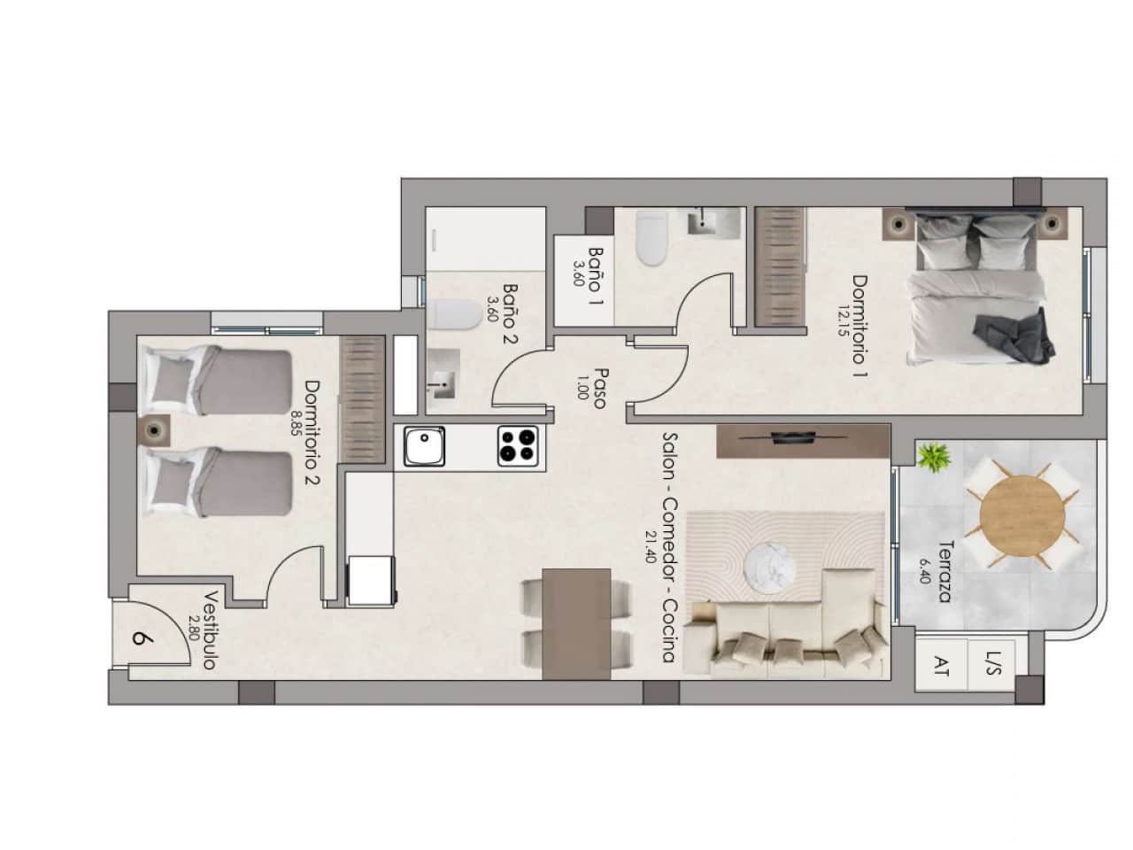 2 soverom Penthouse til salgs i Santa Pola med svømmebasseng garasje - € 400 000 (Ref: 10144724)