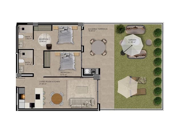 2 soveværelse Lejlighed til salg i Guardamar del Segura med swimmingpool garage - € 275.000 (Ref: 10184890)
