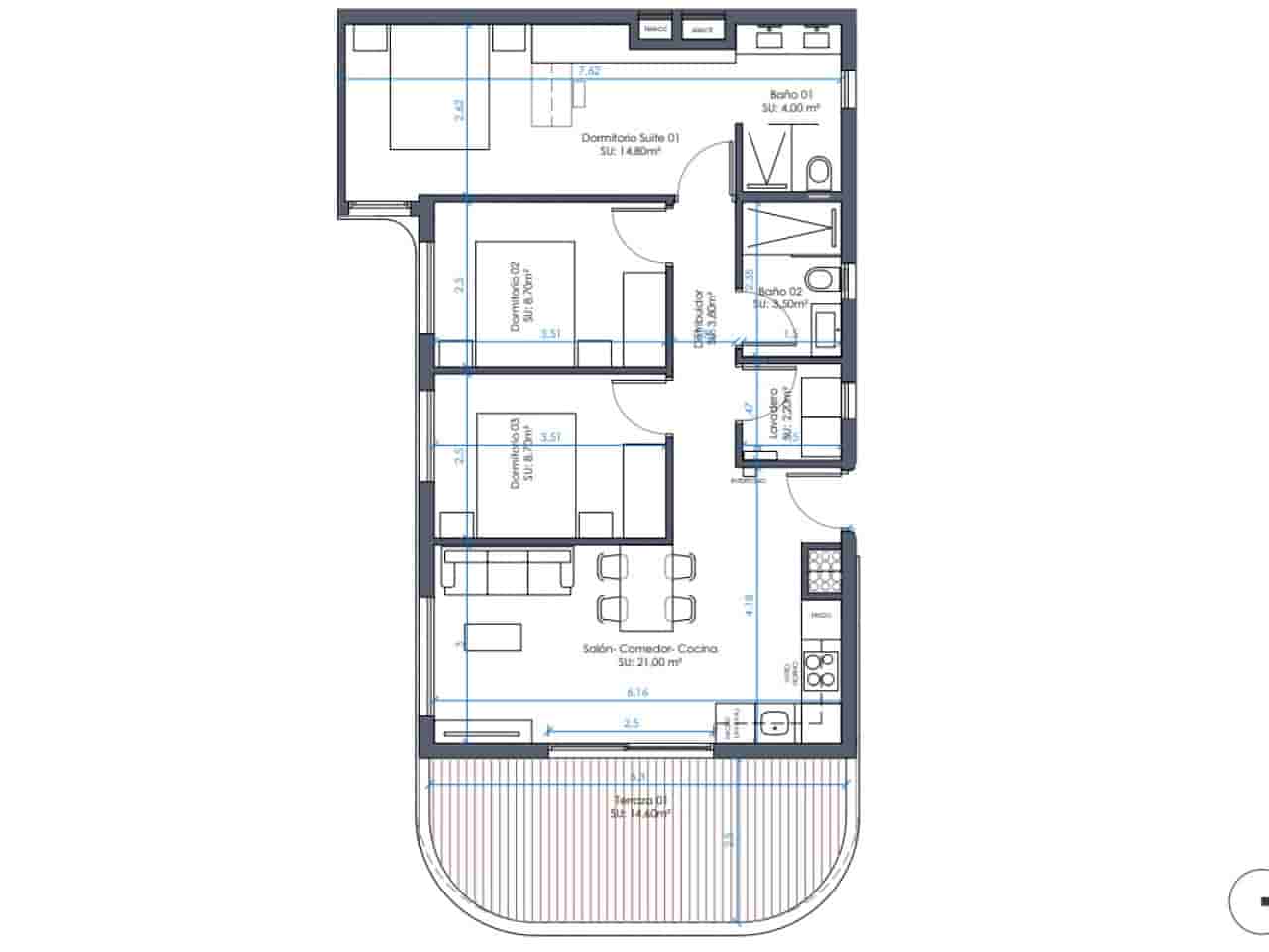 3 slaapkamer Appartement te koop in Guardamar del Segura met zwembad garage - € 435.000 (Ref: 10184895)
