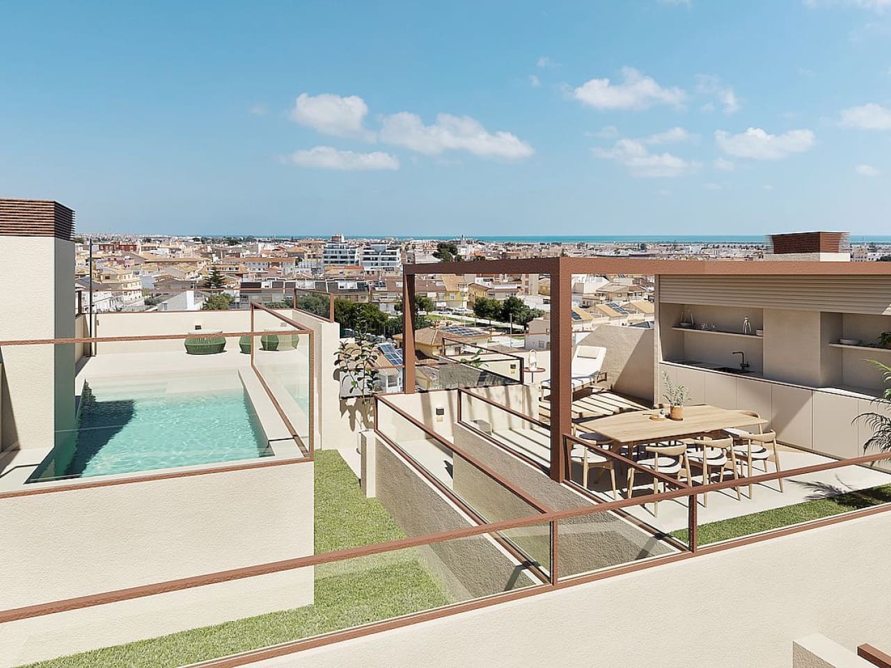3 soverom Rekkehus til salgs i San Pedro del Pinatar med svømmebasseng garasje - € 342 900 (Ref: 10184898)