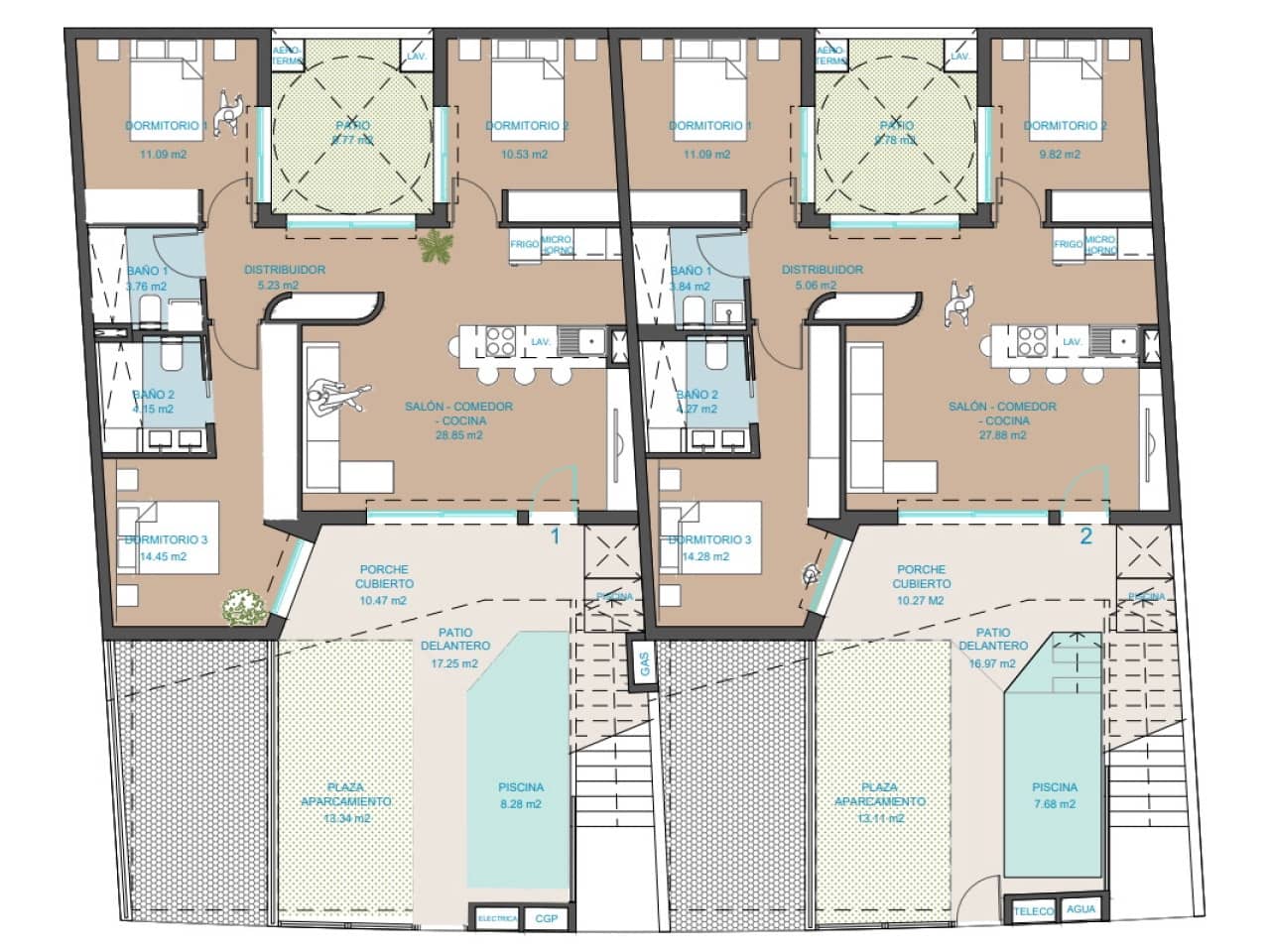 3 soverom Rekkehus til salgs i San Pedro del Pinatar med svømmebasseng garasje - € 342 900 (Ref: 10184898)