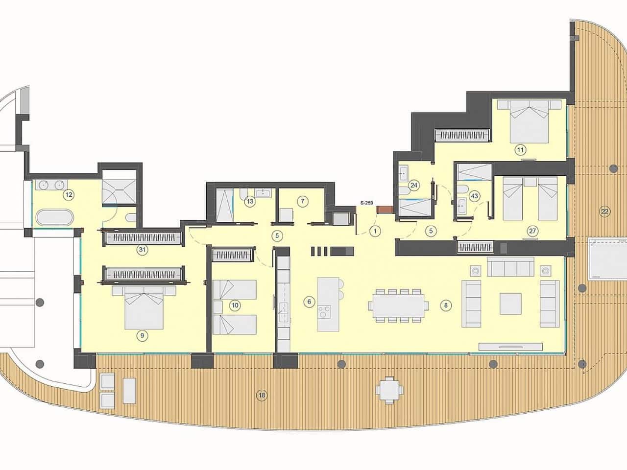 3 camera da letto Appartamento in vendita in Benidorm con piscina - 900.000 € (Rif: 9318197)