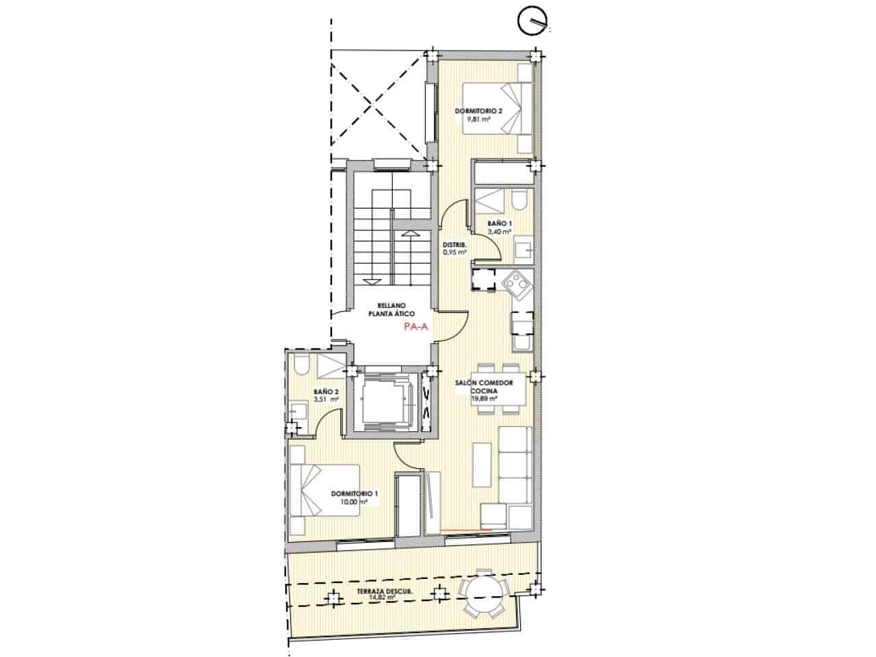 2 makuuhuone Kattohuoneisto myytävänä paikassa Torrevieja mukana uima-altaan - 302 600 € (Ref: 9318202)