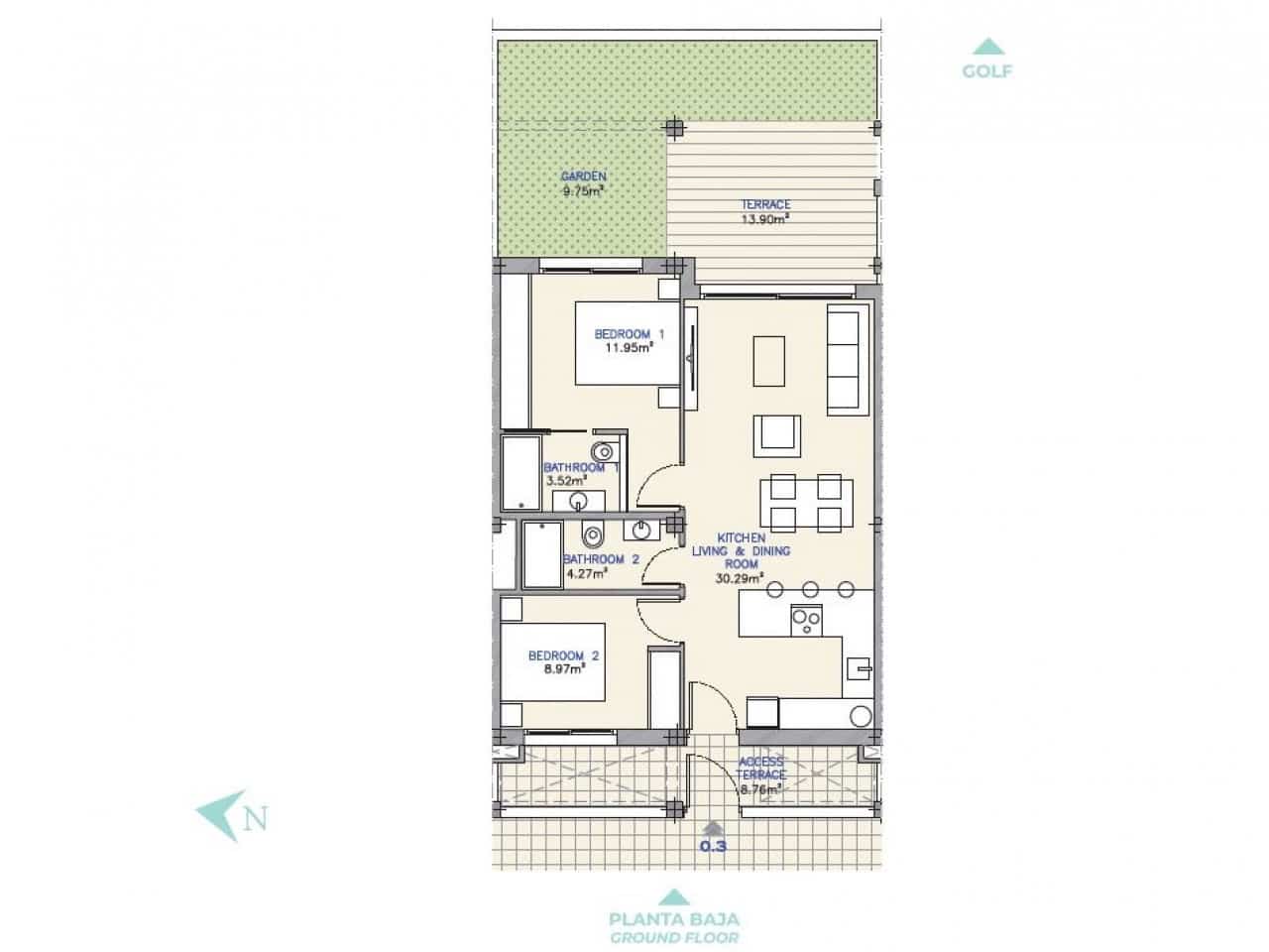 2 soverom Leilighet til salgs i Los Alcazares med svømmebasseng - € 299 000 (Ref: 9318245)