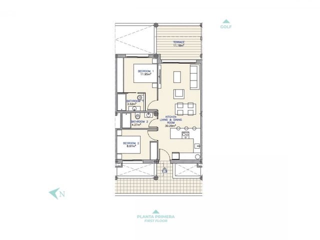 2 soverom Leilighet til salgs i Los Alcázares med svømmebasseng - € 299 000 (Ref: 9318245)