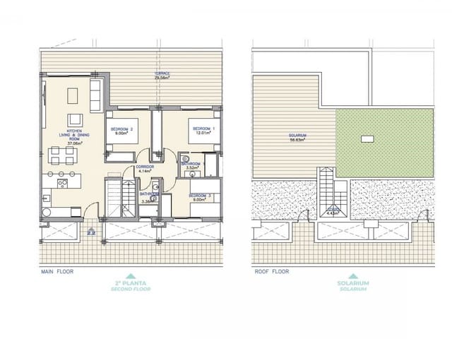 2 soverom Leilighet til salgs i Los Alcázares med svømmebasseng - € 299 000 (Ref: 9318245)