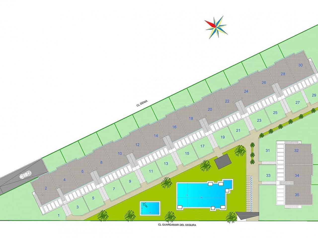 2 sovrum Radhus till salu i Pilar de la Horadada med pool - 296 000 € (Ref: 9318252)