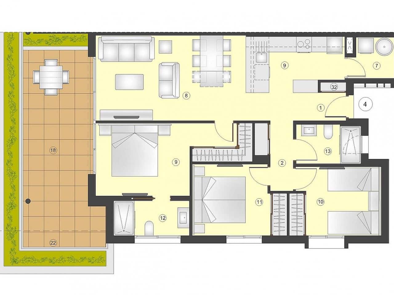 2 makuuhuone Kattohuoneisto myytävänä paikassa Torrevieja mukana uima-altaan - 328 000 € (Ref: 9318305)