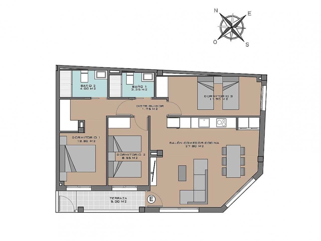 3 makuuhuone Kattohuoneisto myytävänä paikassa Santa Pola mukana uima-altaan - 370 000 € (Ref: 9318359)