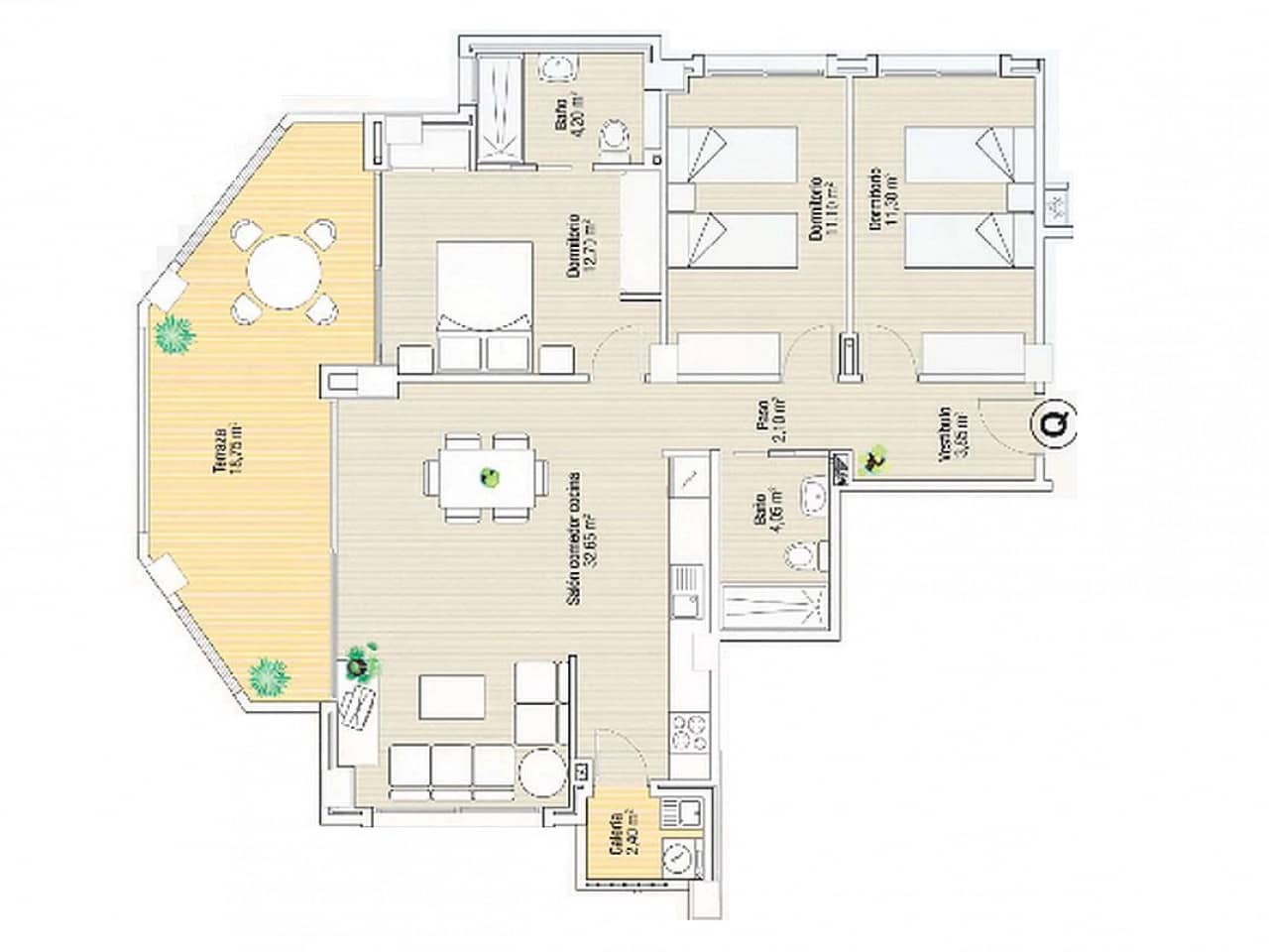 1 sypialnia Penthouse na sprzedaż w La Manga del Mar Menor z basenem - 280 000 € (Ref: 9318369)