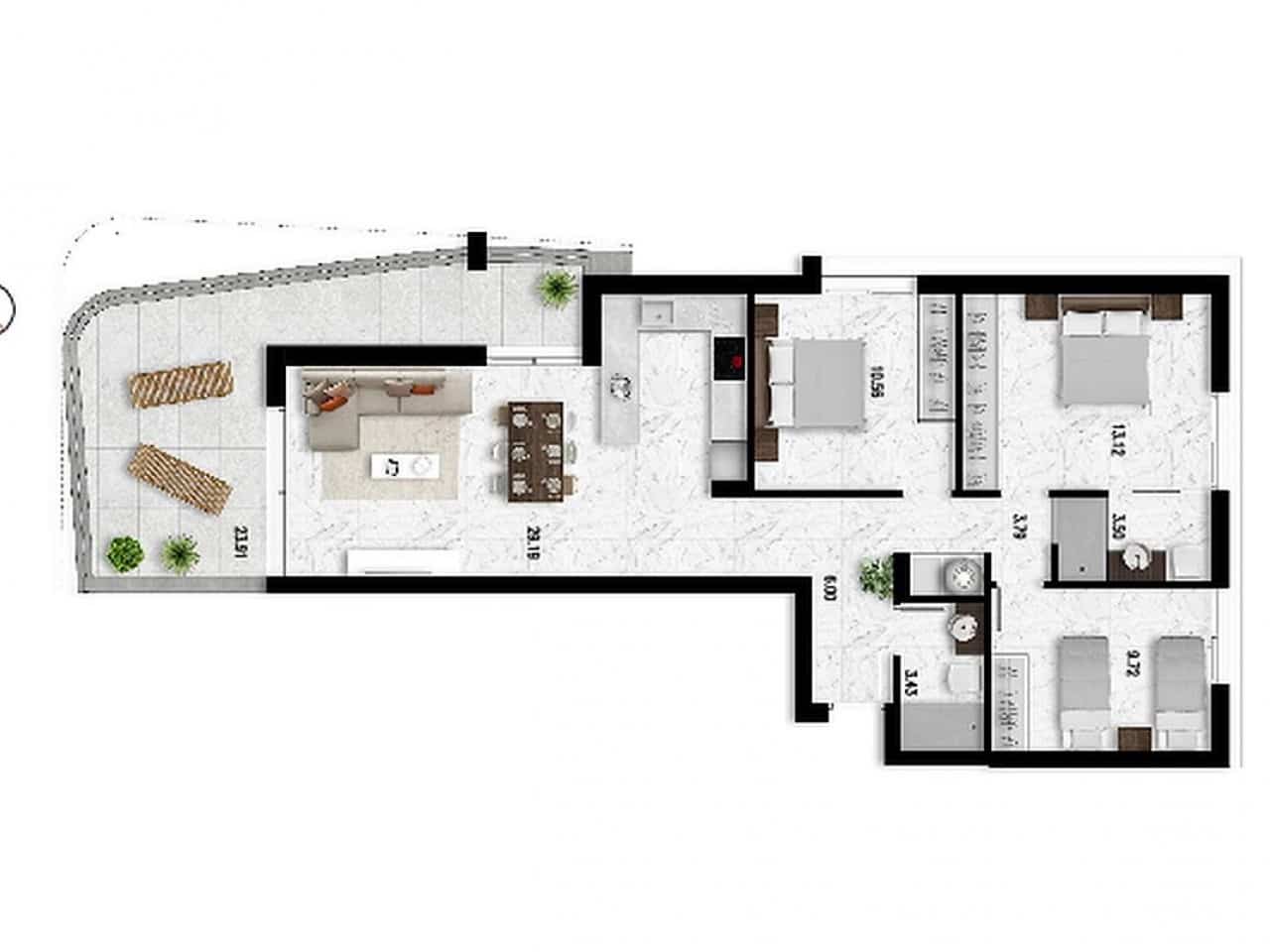 2 soverom Penthouse til salgs i Orihuela Costa med svømmebasseng - € 440 000 (Ref: 9318387)