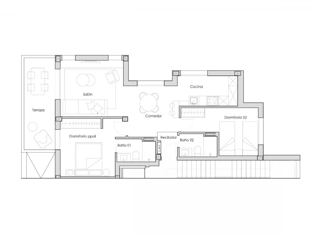2 makuuhuone Huoneisto myytävänä paikassa Torre-Pacheco mukana uima-altaan - 281 900 € (Ref: 9318398)