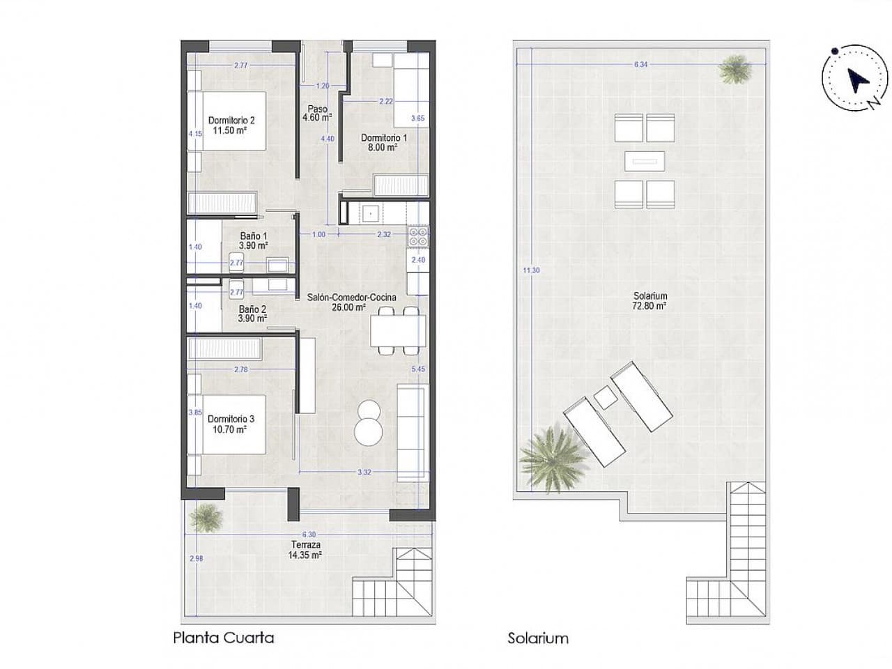 3 soveværelse Penthouse til salg i San Javier med swimmingpool - € 290.000 (Ref: 9318403)