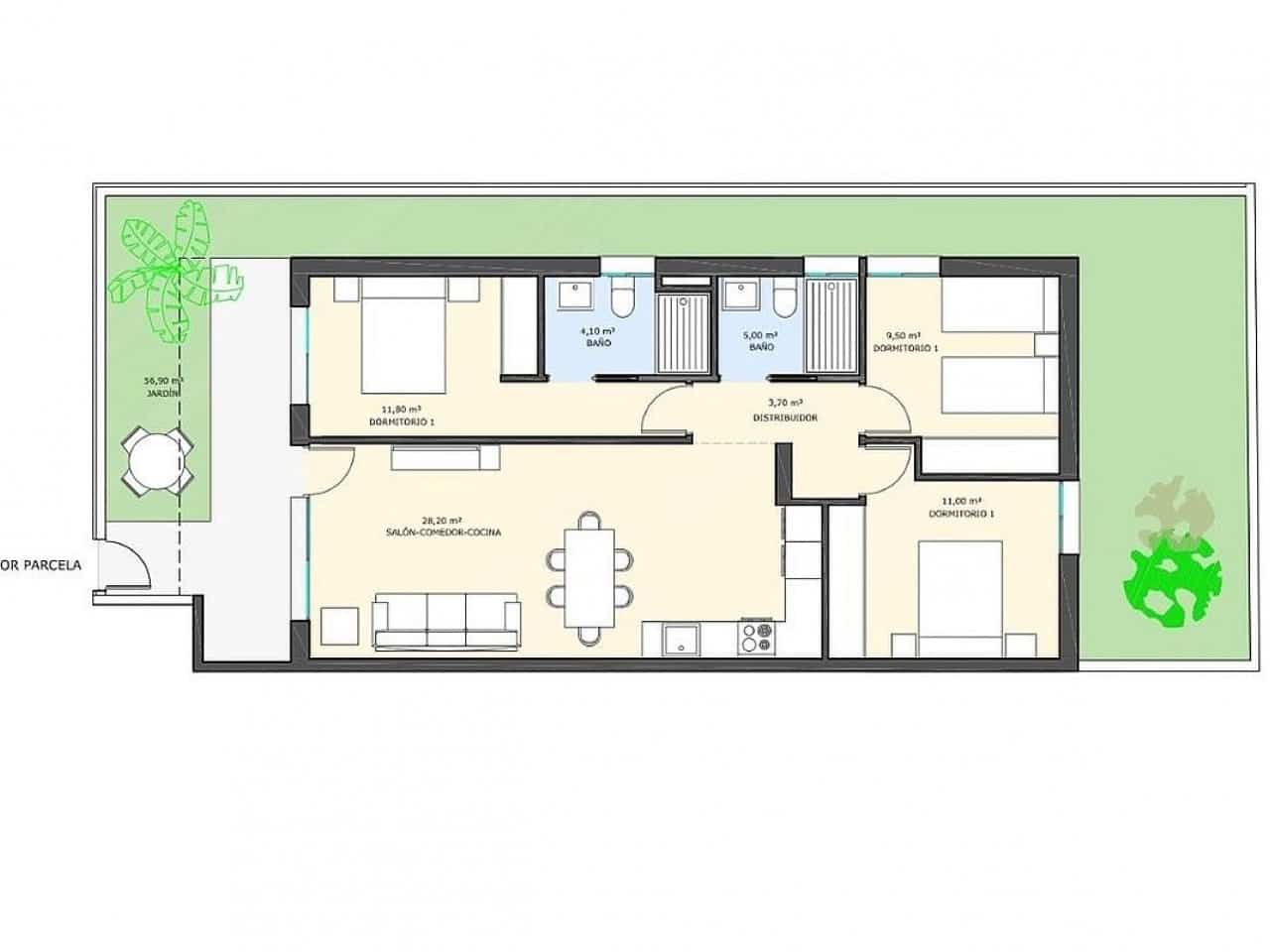 3 soveværelse Rækkehus til salg i Pilar de la Horadada med swimmingpool - € 289.900 (Ref: 9318413)