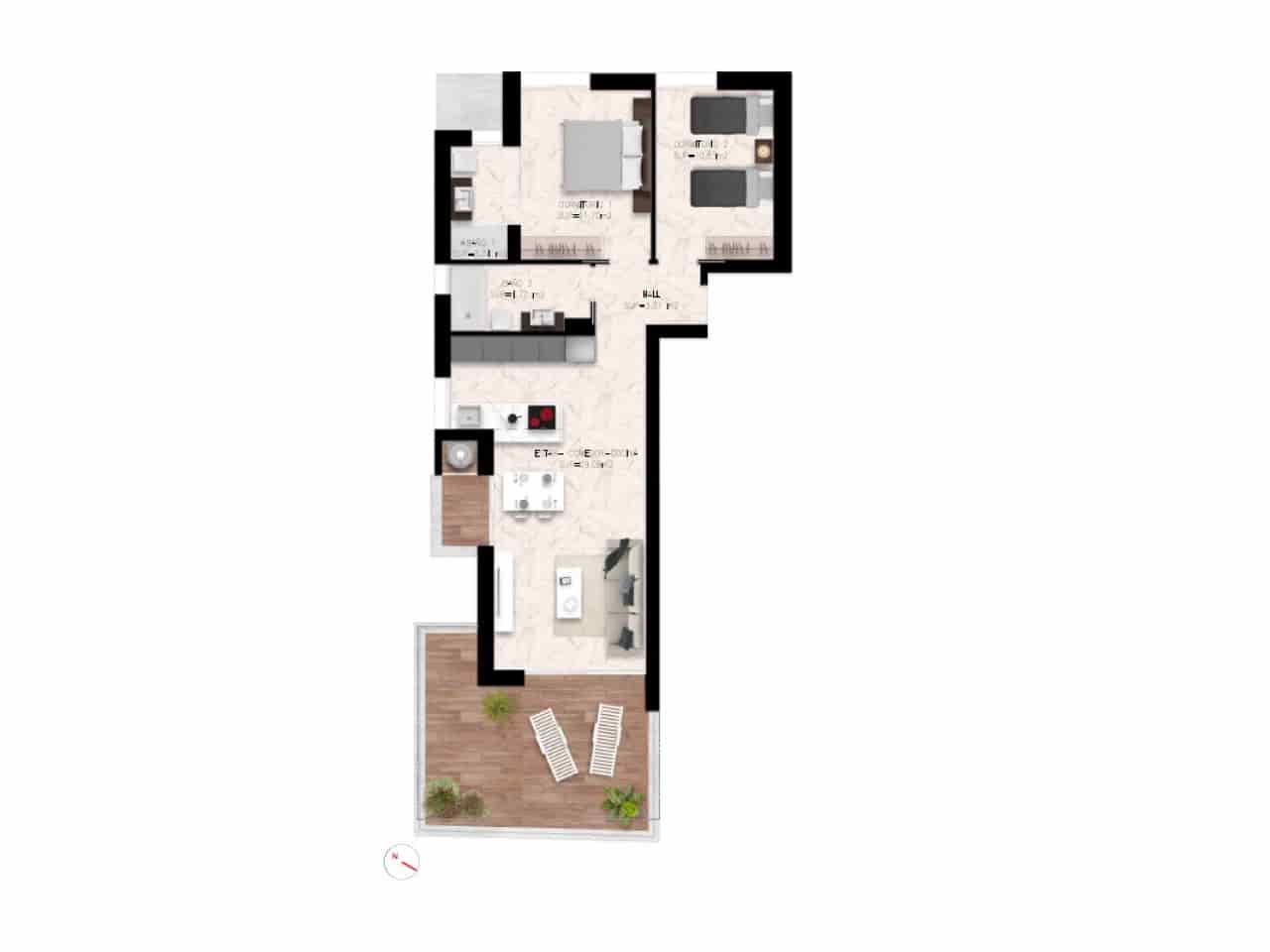 2 camera da letto Attico in vendita in Torrevieja con piscina - 325.000 € (Rif: 9318419)