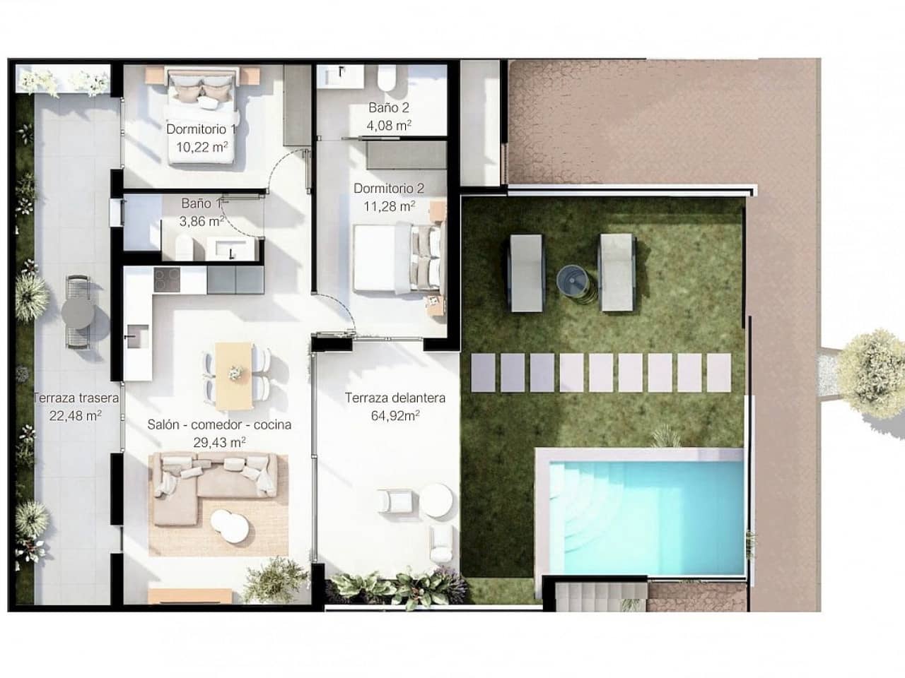 2 bedroom Terraced Villa for sale in Lo Pagan with pool - € 314,900 (Ref: 9318421)