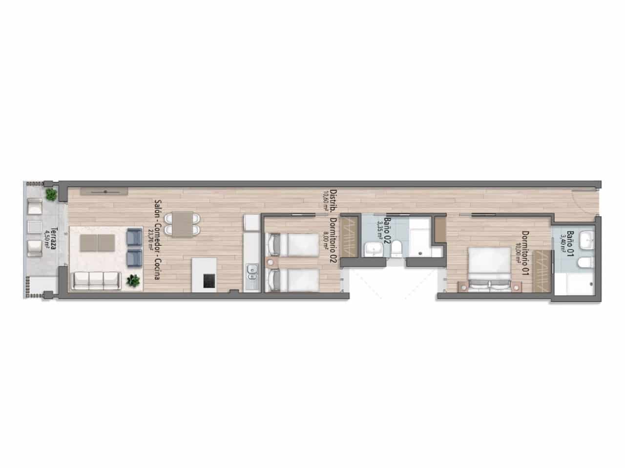 2 makuuhuone Kattohuoneisto myytävänä paikassa Torrevieja mukana uima-altaan - 388 000 € (Ref: 9318429)