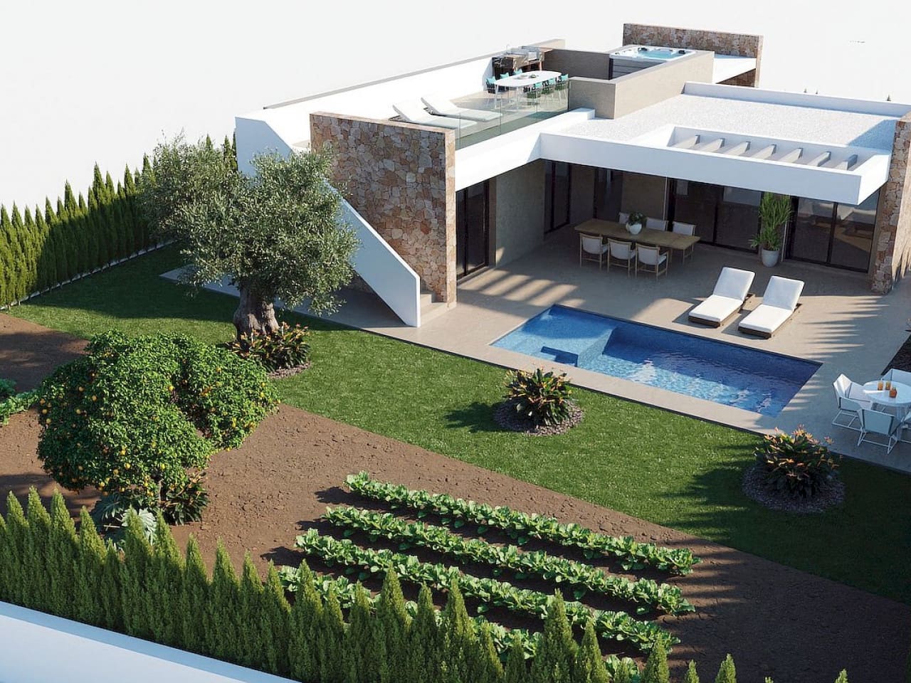 3 quarto Moradia para venda em Fuente Alamo de Murcia com piscina - 344 900 € (Ref: 9318433)