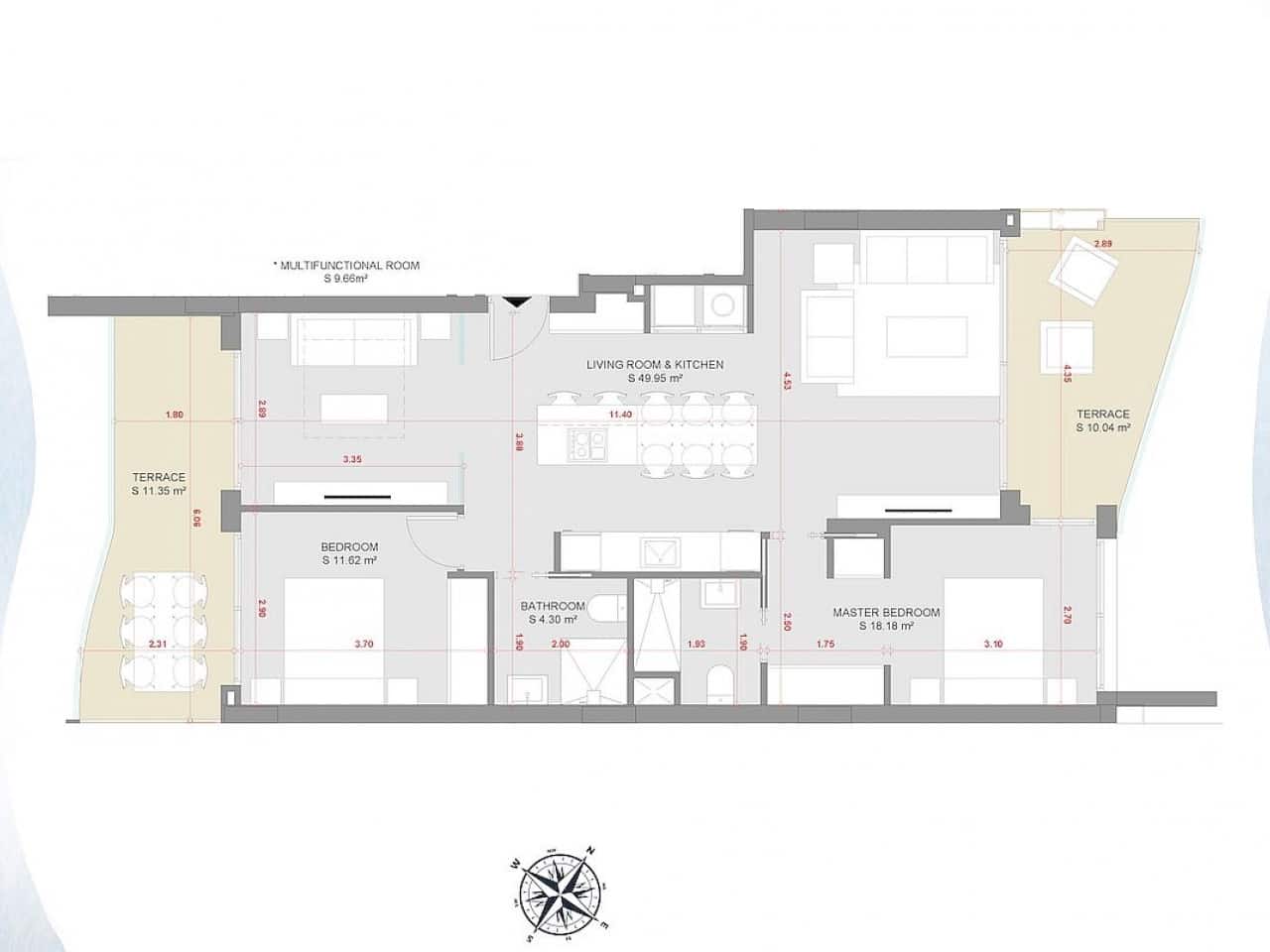 3 makuuhuone Huoneisto myytävänä paikassa La Manga del Mar Menor mukana uima-altaan - 549 000 € (Ref: 9318453)