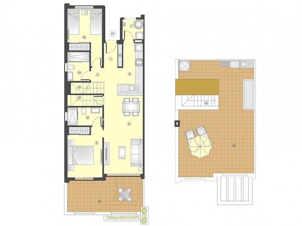 3 makuuhuone Rivitalo myytävänä paikassa San Juan de los Terreros mukana uima-altaan - 301 000 € (Ref: 9318460)