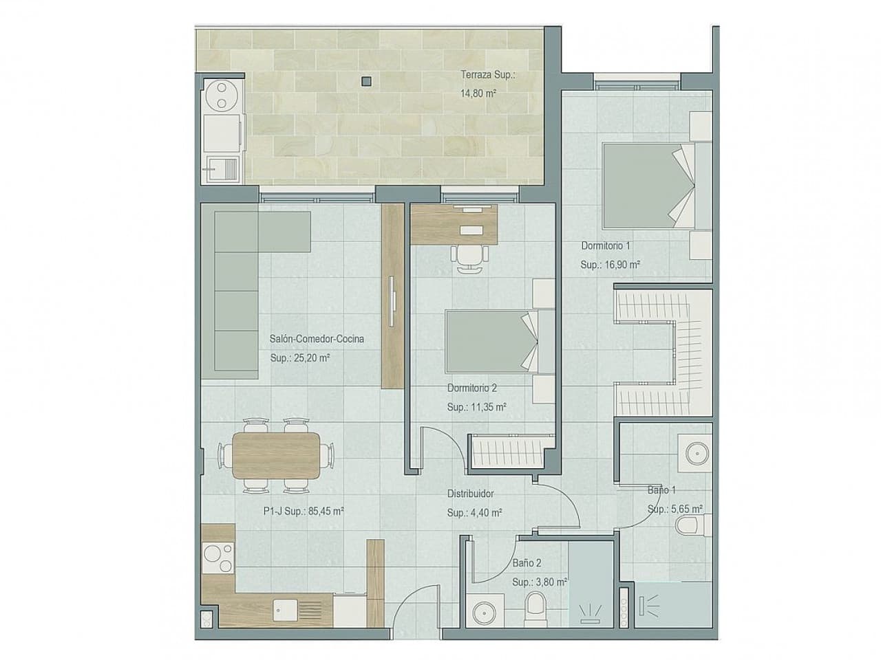 2 quarto Penthouse para venda em Torre-Pacheco com piscina - 192 000 € (Ref: 9318468)
