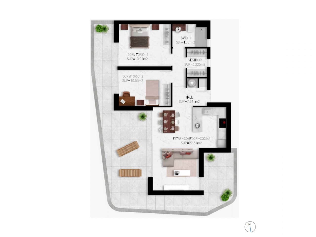 2 sypialnia Apartament na sprzedaż w Pilar de la Horadada z basenem - 410 000 € (Ref: 9318537)