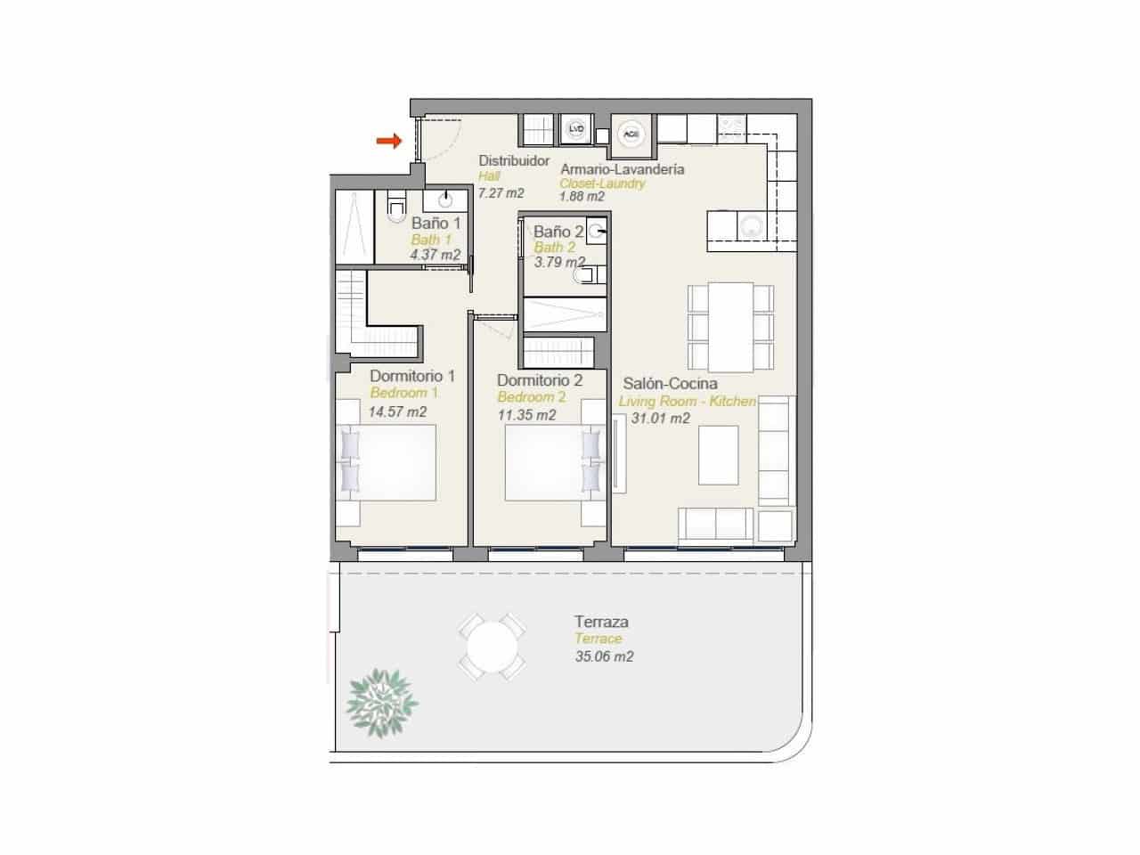 2 bedroom Apartment for sale in Benidorm with pool - € 550,000 (Ref: 9318577)