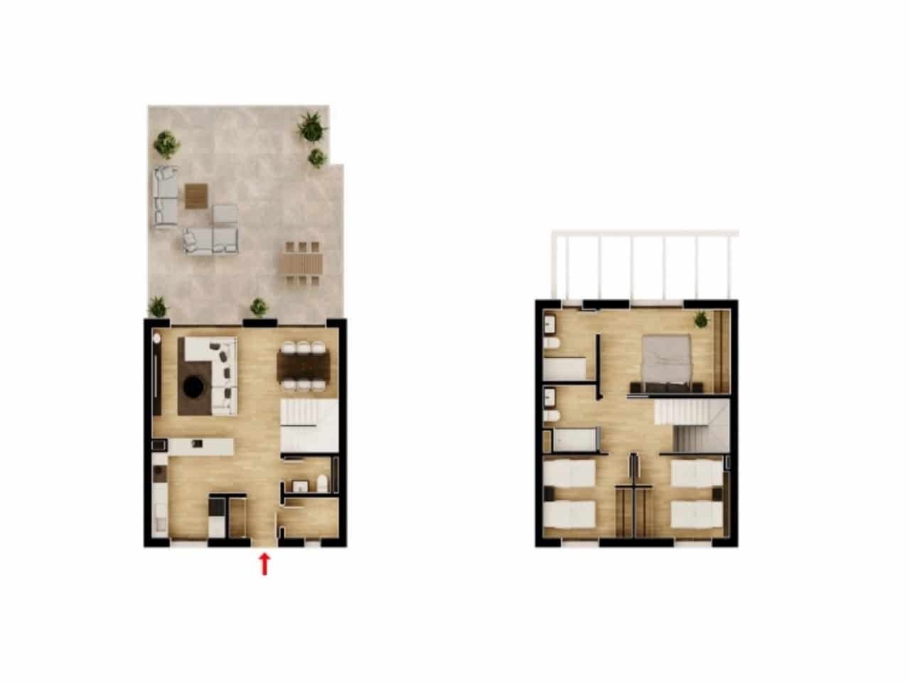 3 soveværelse Rækkehus til salg i Monforte del Cid med swimmingpool - € 240.000 (Ref: 9318581)