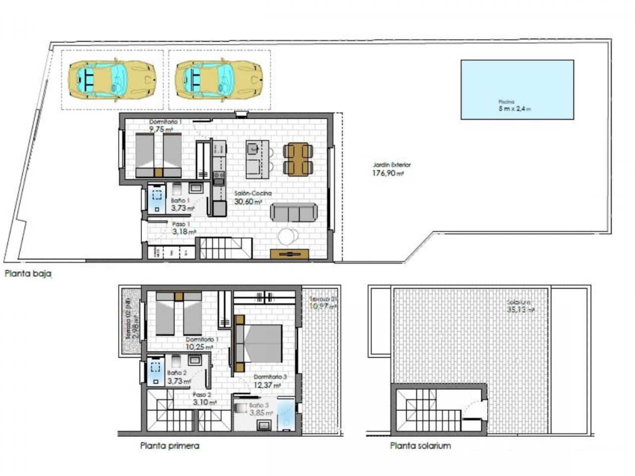 3 soveværelse Byhus til salg i Santiago de la Ribera med swimmingpool - € 425.000 (Ref: 9318587)