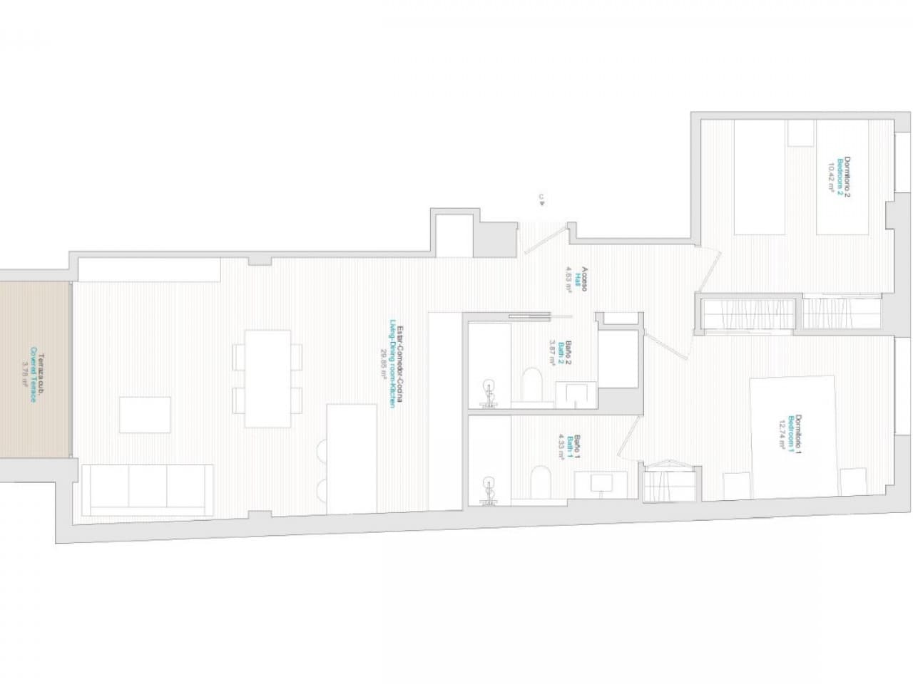 1 makuuhuone Kattohuoneisto myytävänä paikassa La Villajoyosa / Vila Joiosa - 258 000 € (Ref: 9318611)