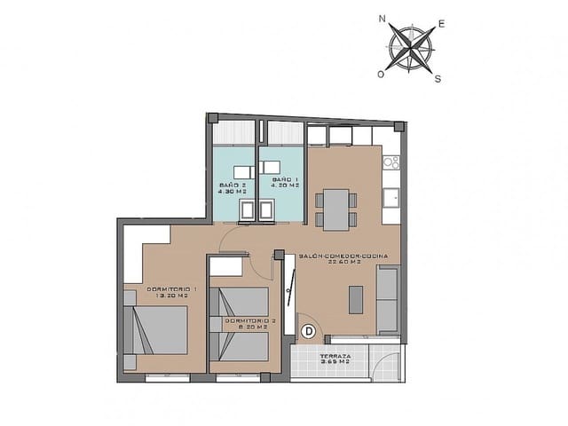 3 quarto Apartamento para venda em Santa Pola com piscina - 265 000 € (Ref: 9318618)