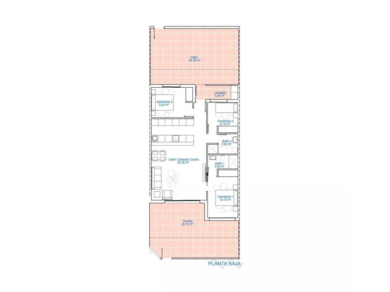 3 sovrum Lägenhet till salu i Pilar de la Horadada med pool - 299 900 € (Ref: 9318669)