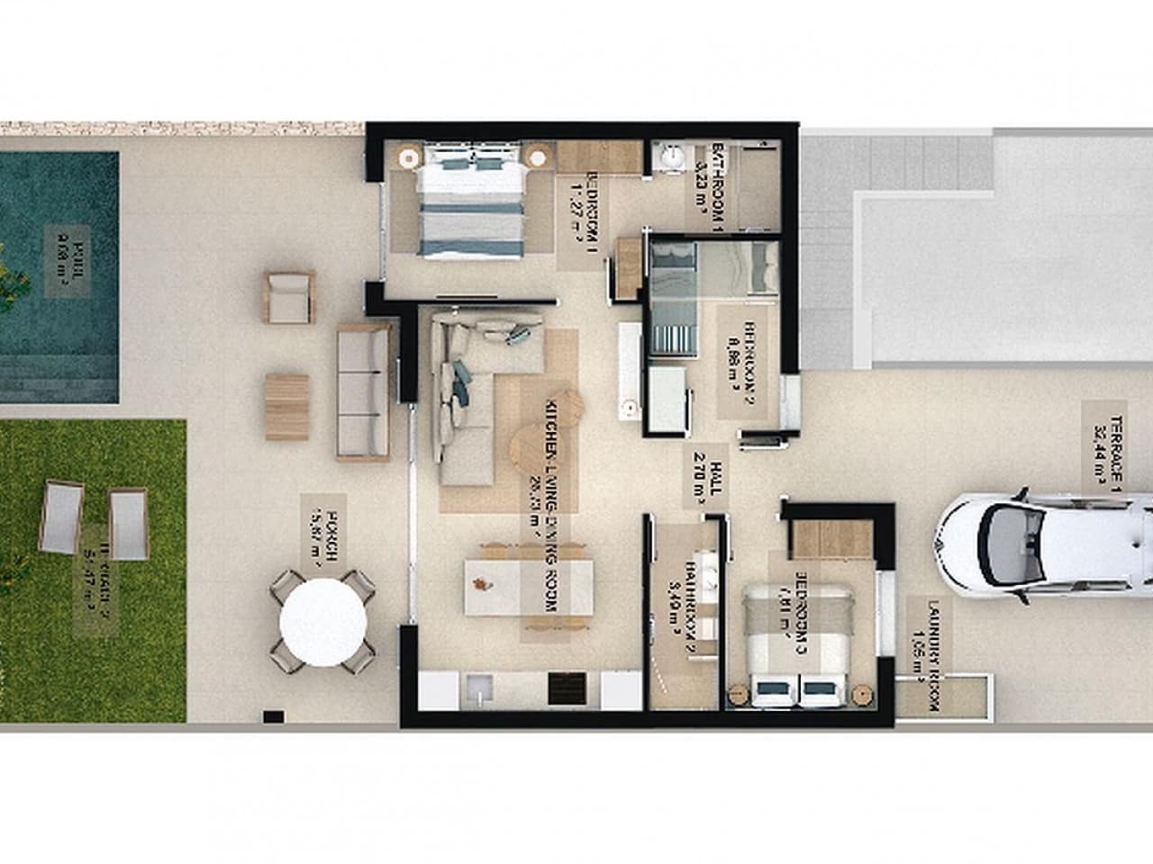 3 soveværelse Rækkehus til salg i Torre de la Horadada med swimmingpool - € 460.000 (Ref: 9318691)