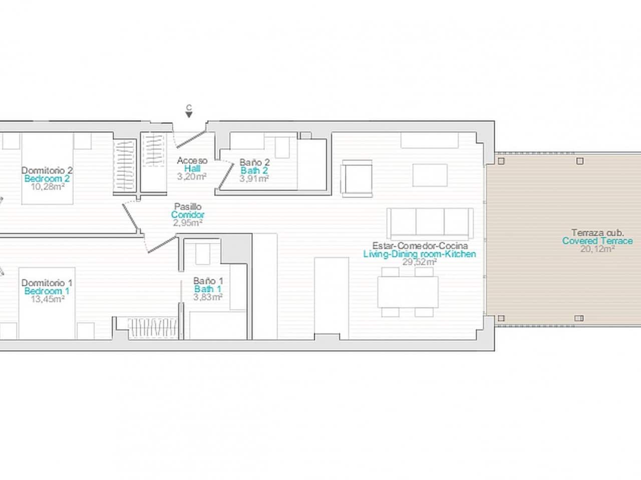 3 makuuhuone Kattohuoneisto myytävänä paikassa Denia mukana uima-altaan - 555 000 € (Ref: 9318697)