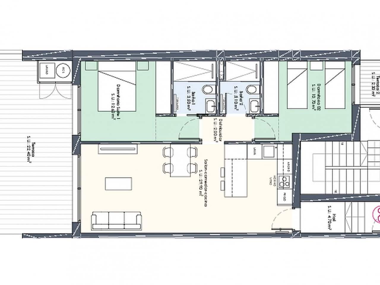 2 slaapkamer Penthouse te koop in Benijofar met zwembad - € 421.000 (Ref: 9318843)