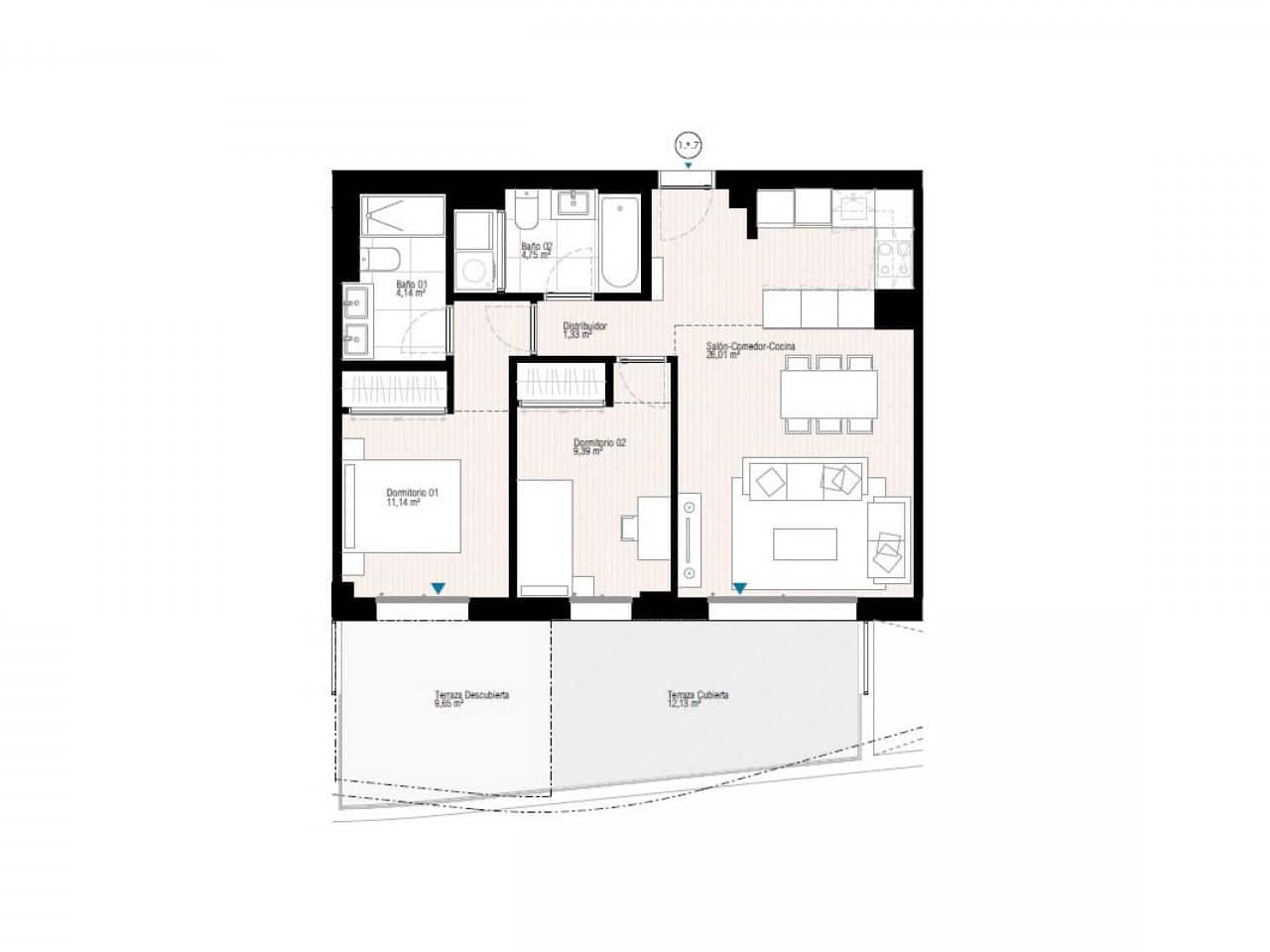 1 soveværelse Lejlighed til salg i La Villajoyosa / Vila Joiosa med swimmingpool - € 390.000 (Ref: 9318864)