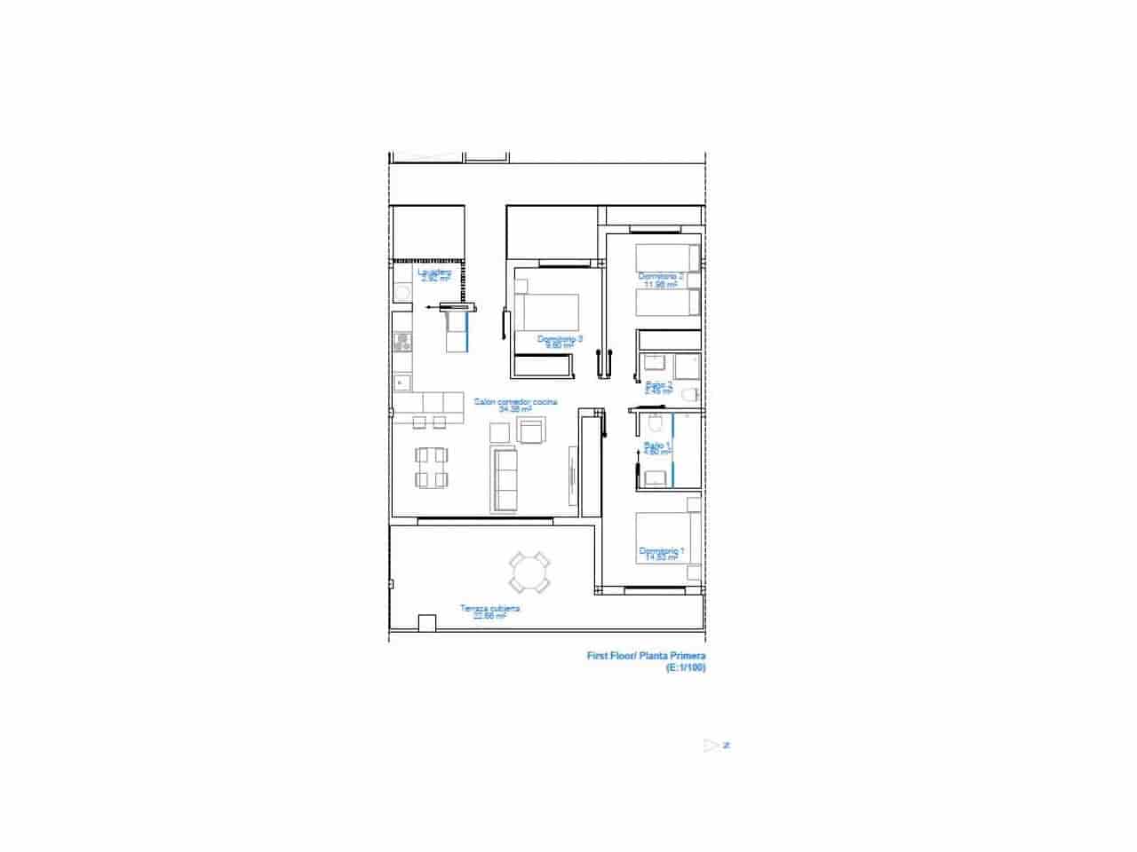 3 makuuhuone Huoneisto myytävänä paikassa Torre de la Horadada mukana uima-altaan - 398 900 € (Ref: 9318867)