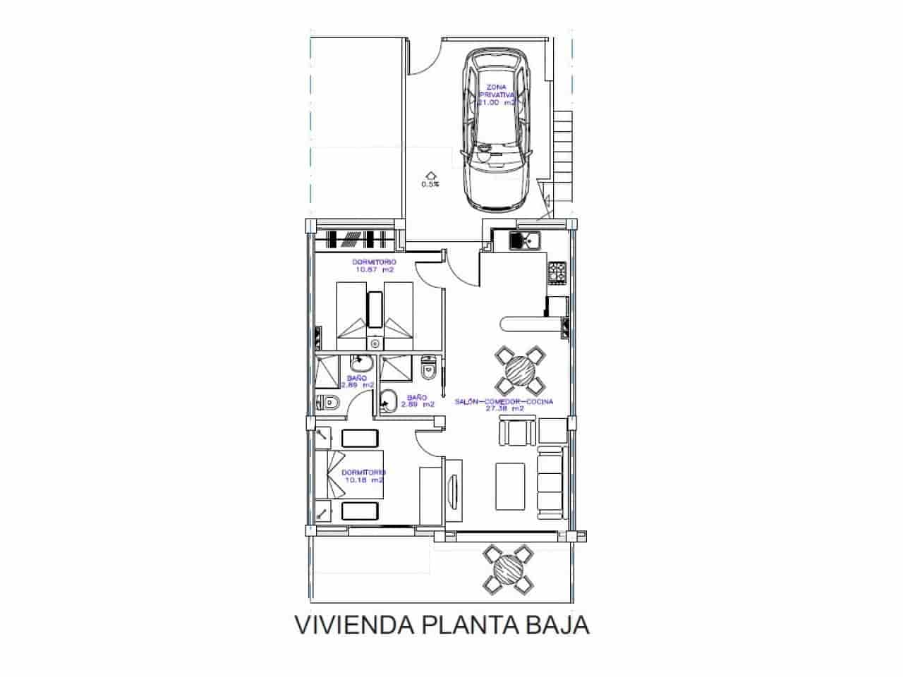 2 camera da letto Villetta a Schiera in vendita in San Pedro del Pinatar con piscina - 245.000 € (Rif: 9318908)