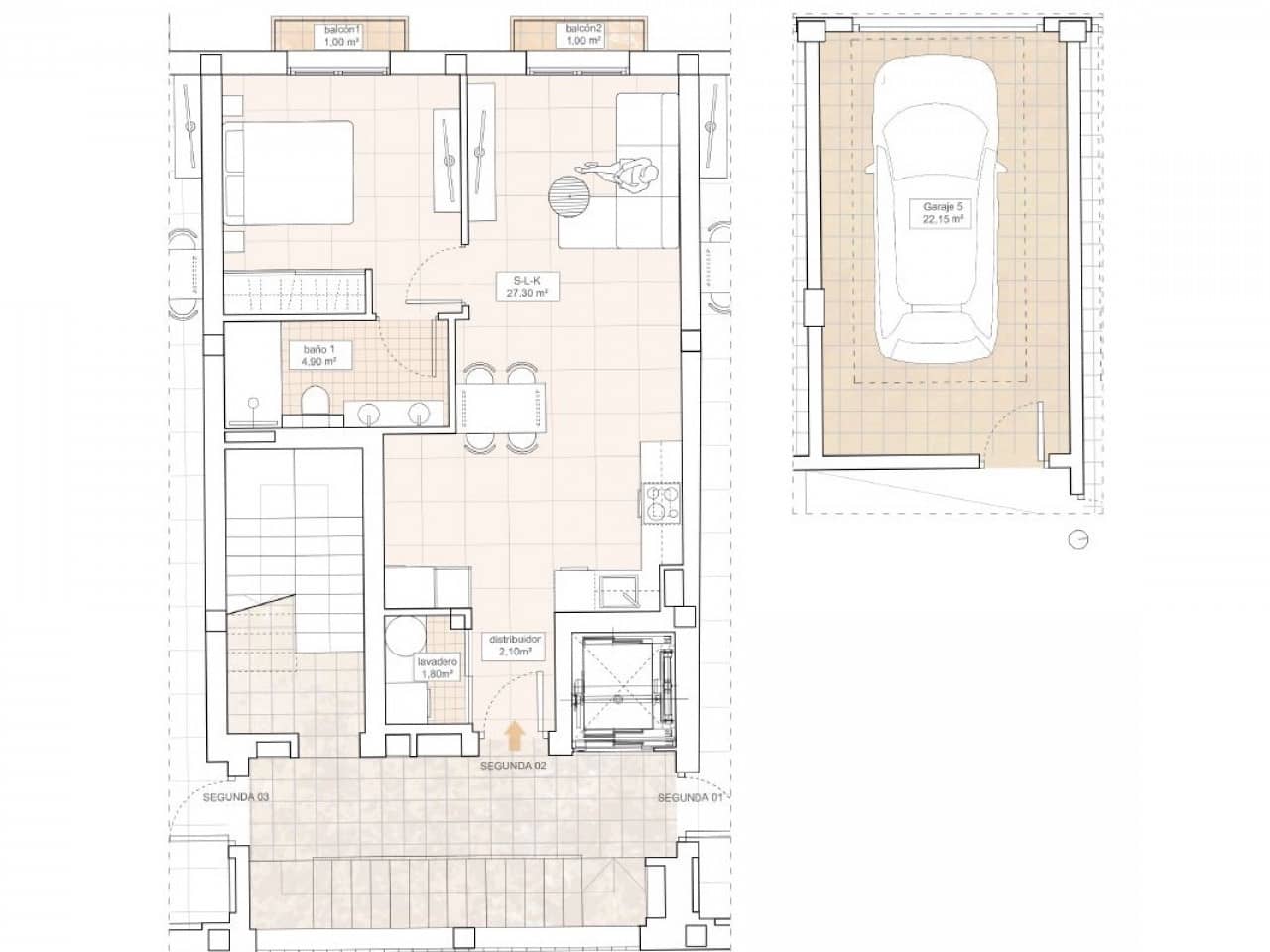 1 camera da letto Appartamento in vendita in Hondon de las Nieves - 175.000 € (Rif: 9318924)