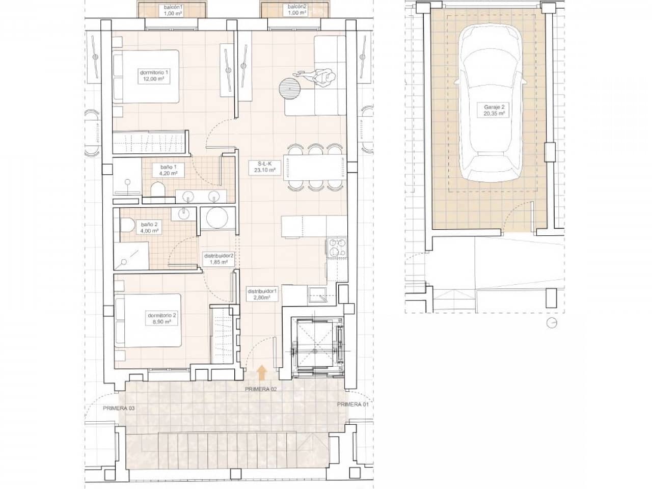 2 sypialnia Apartament na sprzedaż w Hondon de las Nieves - 198 000 € (Ref: 9318925)