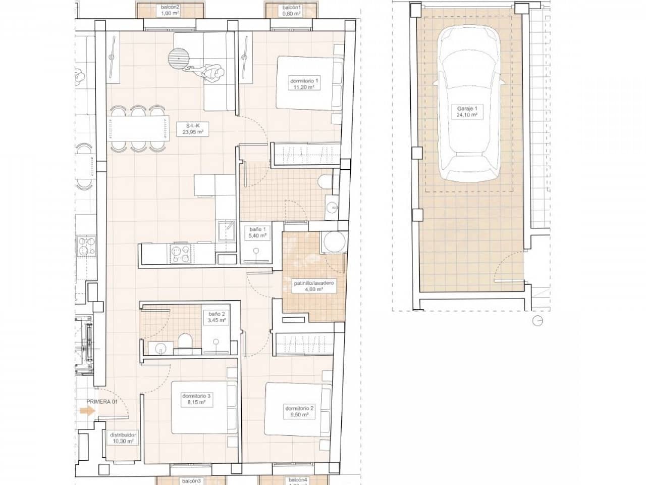 3 slaapkamer Appartement te koop in Hondon de las Nieves - € 250.000 (Ref: 9318926)
