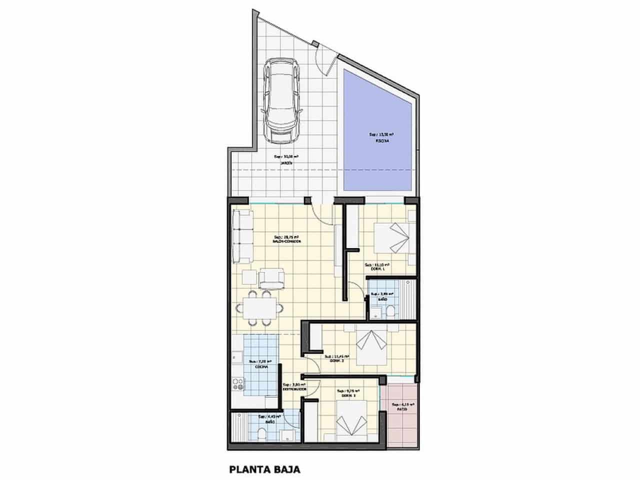 3 makuuhuone Rivitalo myytävänä paikassa Pilar de la Horadada mukana uima-altaan - 299 900 € (Ref: 9318942)
