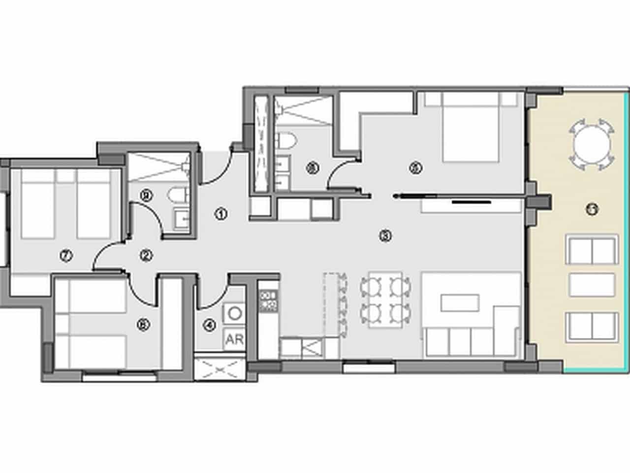 3 soveværelse Lejlighed til salg i Orihuela Costa med swimmingpool - € 364.000 (Ref: 9318971)
