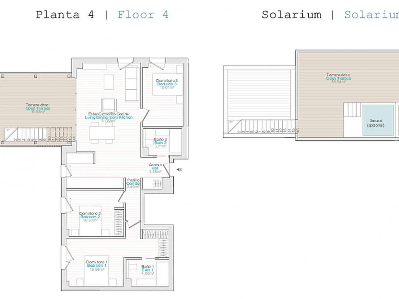2 makuuhuone Kattohuoneisto myytävänä paikassa Denia mukana uima-altaan - 366 000 € (Ref: 9318974)